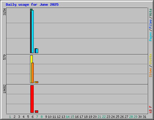 Daily usage for June 2025